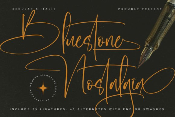 Bluestone Nostalgia: The Script Font for Elegant Campaigns