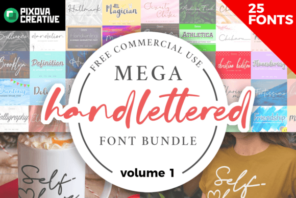 Mega Handlettered Vol. 1: The Ultimate Script Font Bundle for Makers