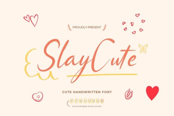 Slaycute: A Playful Script Handwritten Font for Editors